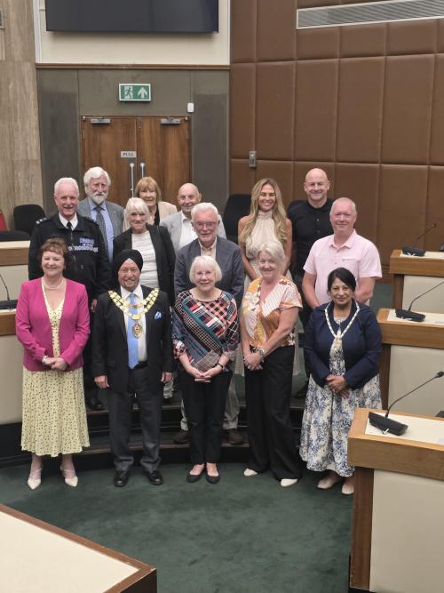 The Mayor of Solihull with the King's Honours recipients
