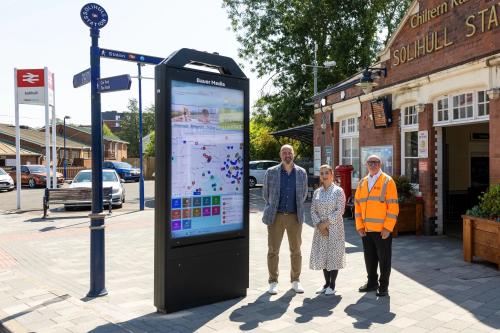 Photo caption (left to right): Tony Elvin - General Manager, Touchwood Solihull, Councillor Wazma Qais - Cabinet Member for Communities, Nigel Godfrey – Portfolio Partnership Manager, Bauer Media Outdoor UK