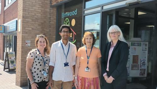 Catherine, JJ, Mary and Cllr Delaney at Elmwood Family Hub
